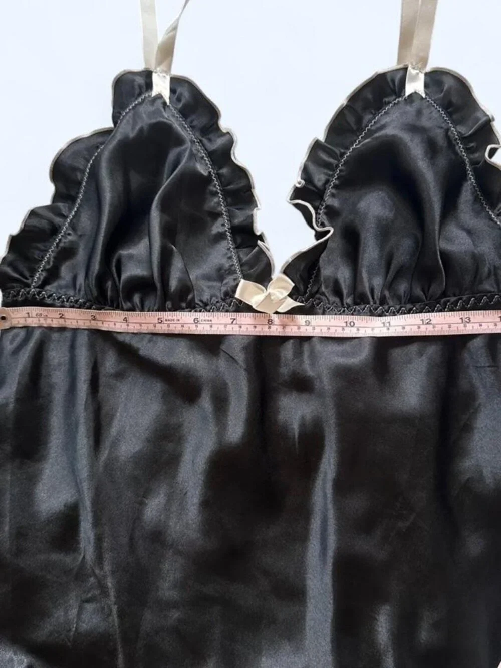 Vintage Cinema Etoile Black Peignoir & Slip Nightgown Set Medium